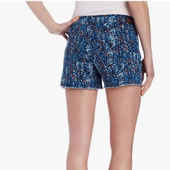 Levi's Blue and Orange Aztec Raw Hem Cutoff Shorts - Picture 3 of 9